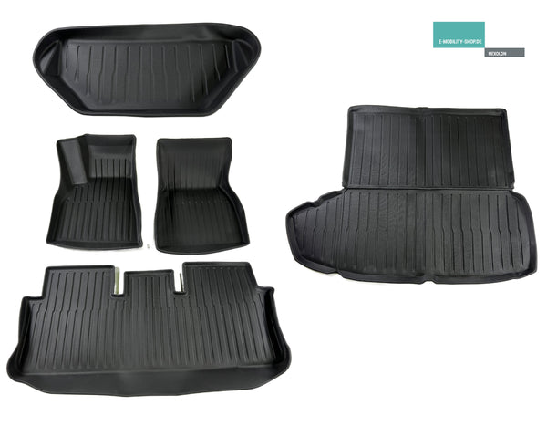 Tesla Model S all-weather vloermatten complete set - 5 stuks, rubberen matten uit 2023