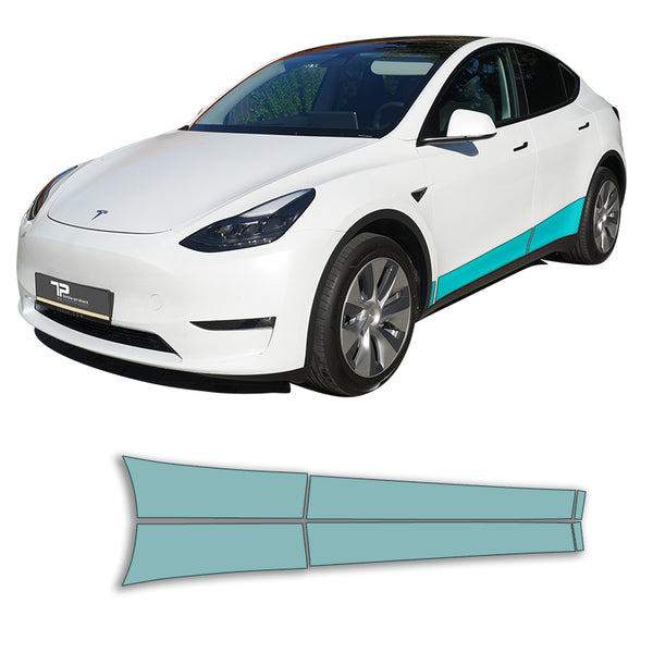 Tesla Model Y beschermfolie - sideskirts - 6-delige set - PPF lakbeschermingsfolie