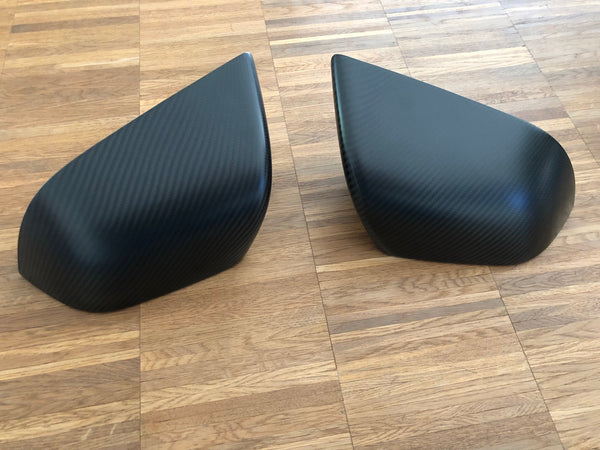 Tesla Model Y spiegelkappen van echt carbon - mat