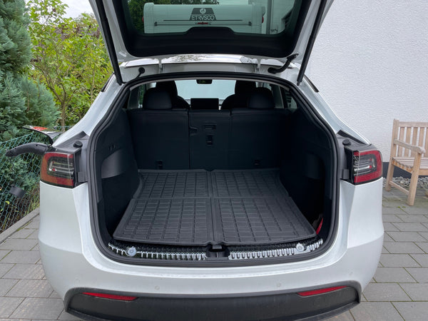 Tesla Model Y kofferbak laadrandbescherming aluminium zwart