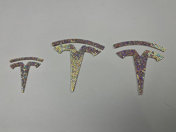 Tesla Model S - T-Logo Diamond sticker set van 3