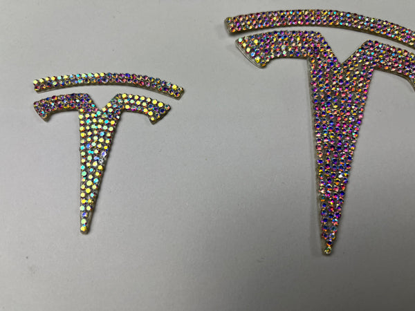 Tesla Model S - T-Logo Diamond sticker set van 3