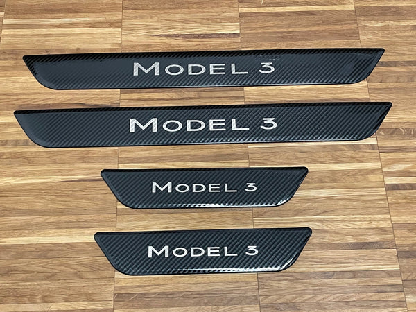 Tesla Model 3 - instaplijsten in carbon look (set van 4)