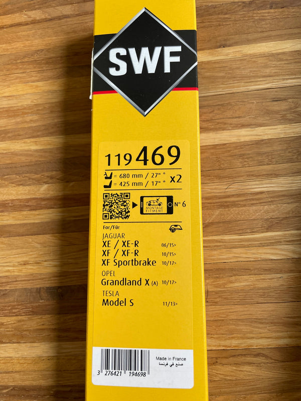 SWF VisioFlex 119 469 - Ruitenwisserbladen voor Tesla Model S - 1 paar ruitenwissers, ruitenwissers