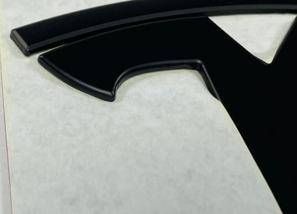 Tesla Model Y T-Logo metaal - 2-delige set om te ruilen - zwart mat