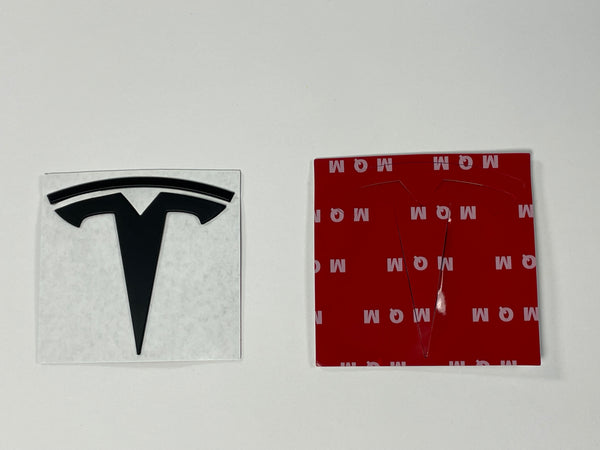 Tesla Model Y T-Logo metaal - 2-delige set om te ruilen - zwart mat